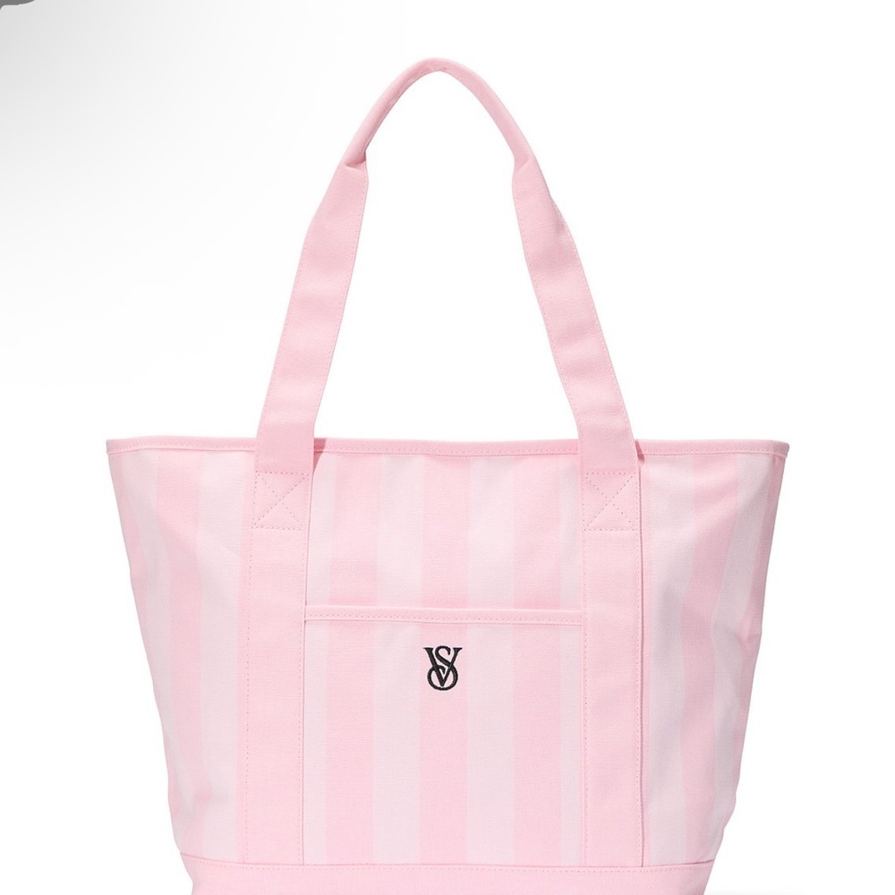 Victoria's Secret Light Pink Striped signature Tote bag